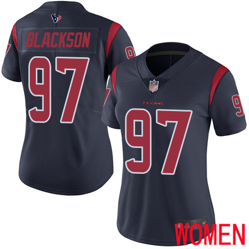 Houston Texans Limited Navy Blue Women Angelo Blackson Jersey NFL Football #97 Rush Vapor Untouchable->women nfl jersey->Women Jersey
